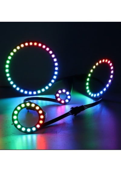 Ws2812b Matrix Ekran Rgb Led Ayrı Ayrı Adresli 8 Led Halka Led Matrix Dijital Esnek Ekran 5 Volt