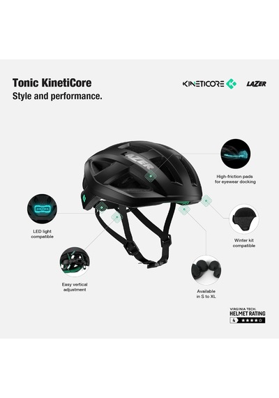 Tr Tonic Kineticore Bisiklet Kaskı, Yetişkinler, Erkekler Ve Kadınlar İçin Hafif Bisiklet Dişlisi Genel