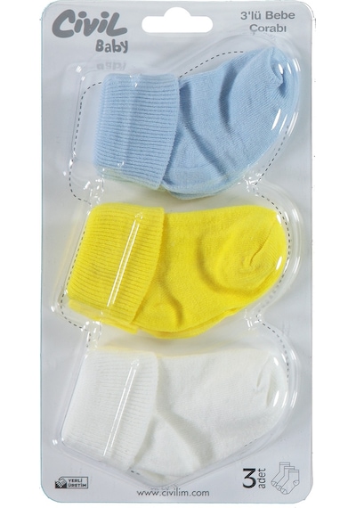 Civil Baby Bebek 3'lü Çorap Set 0-6 Ay Sarı D3c49202223s1 Sarı