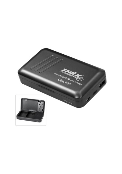 Pdx Canon Lp-e6 İkili Şarj Cihazı Ve Sd Kart Kutusu Powerbank