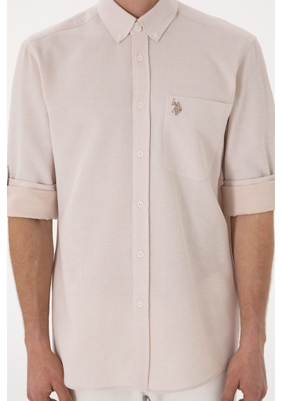 U.S. Polo Assn. Erkek Camel Regular Fit Cepli Gömlek 50306340-VR015