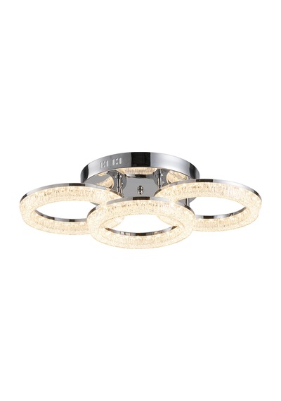Gomez 3'lü Krom 3 Renkli Modern Plafonyer Led Avize Krom