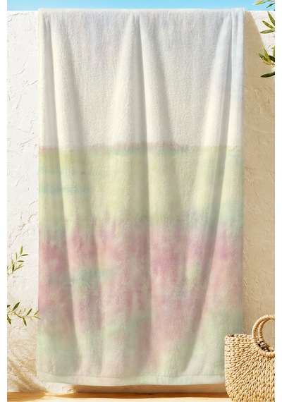 Pastel Batik Degrade Plaj Havlusu - Soft Renk Geçişli Havuz Deniz Banyo Hızlı Kuruyan Sahil Örtüsü Sessiz Rüyası