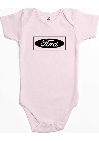Zepplin Giyim Ford Logo Black Ekru Bebek Body Zıbın