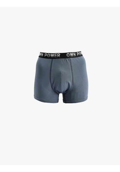 Koton Pamuklu Baskılı Bel Detaylı 3'lü Boxer Seti Siyah 6slm90035mk