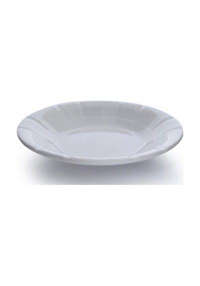 6 Adet Akel Melamin Beyaz Oluklu Yemek Tabağı No Color