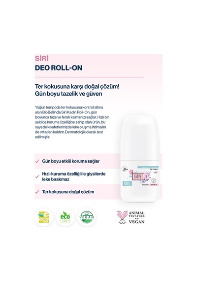 Doğal Siri Deo Roll-on For Women Kararma Önleyici 50 Ml