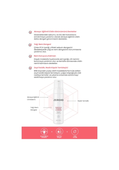 Akneye Eğilimli Ciltler İçin Yağ-nem Dengesi Sunan Temizleme Köpüğü Zeroıd Pimprove Foaming Cleanser