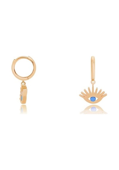 Diamond Line-Gülaylar - Pembe Altın 14 Ayar Sallantılı Halka Küpe N11.9526