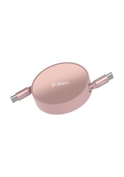 Ttec Usb-c - Usb-c Mini Makaralı 100w Pd/qc 120cm Hızlı Şarj Kablosu - Günbatımı Işıltısı 2dk65p