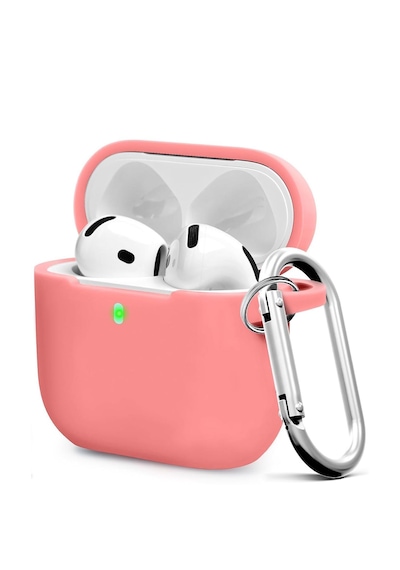 Apple Uyumlu AirPods 4. Nesil Soft Silikon Kılıf Düz Renkler Pembe