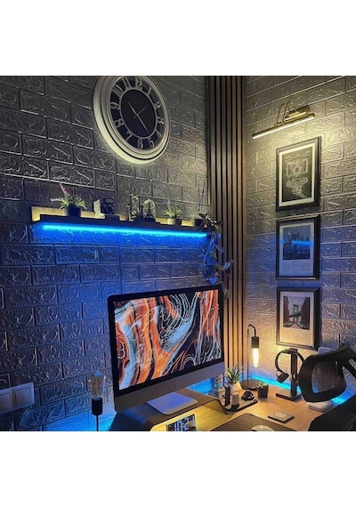 Merwish Enerji Tasarruflu Flüt Led Aplik Banyo Tablo Çalışma Masası Duvar Sanat Eseri Ayna Dekoratif Ve Modern Ayd Çok Renkli