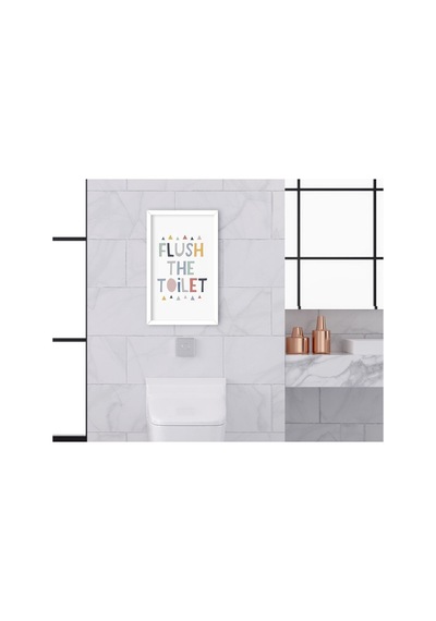 Bk Home Banyo Tuvalet Dekoratif Ahşap Beyaz Çerçeveli Tablo-11 (551051443)