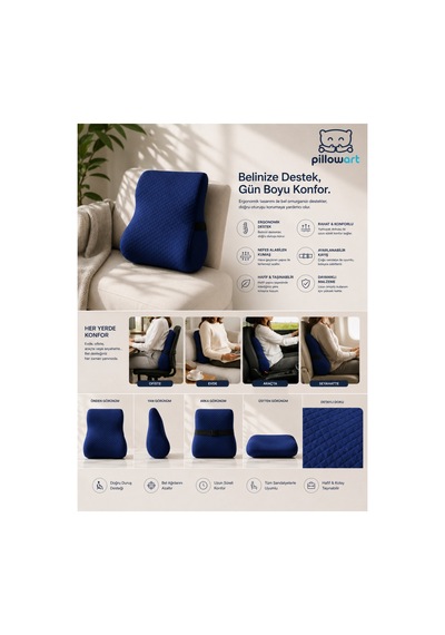 Ergonomik Ve Ortopedik Sırt Minderi Doğru Destek, Konforlu Oturuş