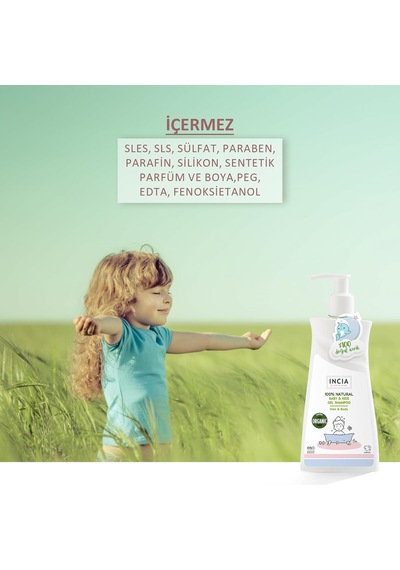Lexroo %100 Doğal Organik Sertifikalı Bebek Ve Çocuk Jel Şampuanı Saç Vücut Lavanta Konak Önleyici Kıvırcık / Dalgalı
