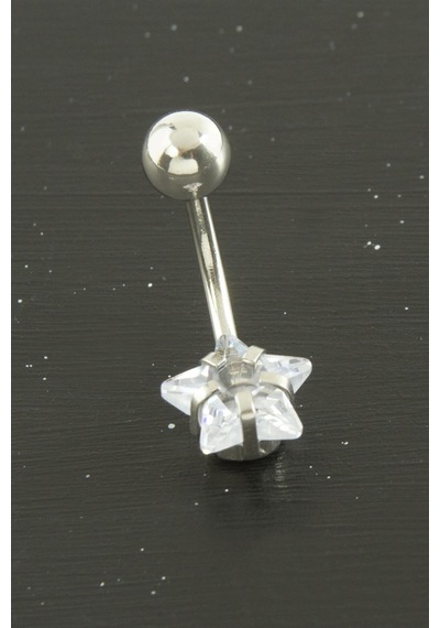 Yıldız Zirkon Taşlı Çelik Piercing 1 Semeglbl - 54 Adet-gümüş Rengi Çok Renkli
