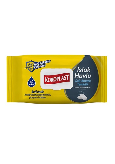 Koroplast Mop Uyumlu Islak Temizlik Havlusu Beyaz Sabun 100'lü