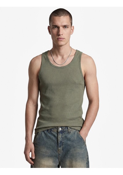 Koton Kolsuz Pamuklu Bisiklet Yaka Slim Fit Atlet Haki 6sam30001mk