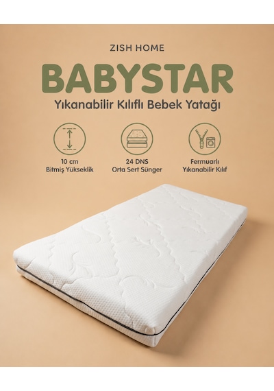 Babystar 10 Cm Sünger Bebek Ve Çocuk Yatağı Fermuarlı Yıkanabilir Kılıf Beşik, Anne Yanı, Park Yatak Ve Montessori 24 Dns Orta Sert Sünger Koruyucu Süprem Tamzara Kumaş 60 x 110 CM Babystar 10 Cm Sünger Bebek Ve Çocuk Yatağı Fermuarlı Yıkanabilir Kılıf Beşik, Anne Yanı, Park Yatak Ve Montessori 24 Dns Orta Sert Sünger Koruyucu Süprem Tamzara Kumaş 60 x 110 CM
