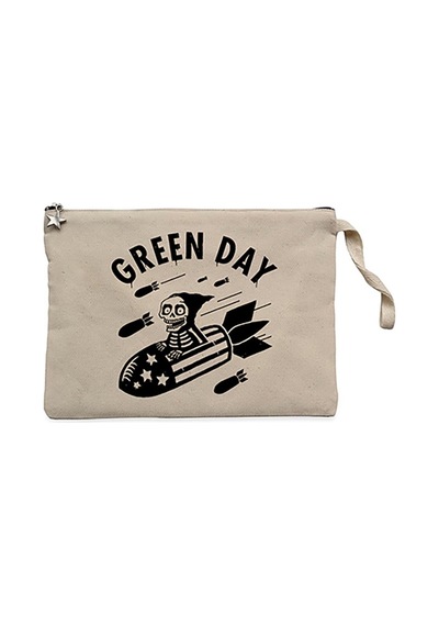 Green Day Skeleton Krem Clutch Astarlı Cüzdan / El Çantası Krem