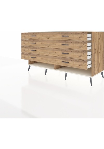 Kronos Konsol 8 Çekmeceli 176x59x99 Çam-aytaşı/çam Çam-aytaşı/çam