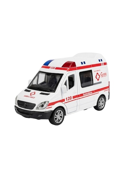 Sürmeli Sesli Işıklı Oyuncak Ambulans Kapıları Açılabilen Yan Kapı Sürgülü 15 Cm 45203 Çok Renkli