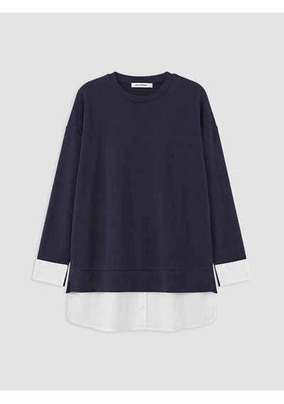 Lcw Everyday Mavi Soft Touch Oversize Kadın Sweatshirt Tunik