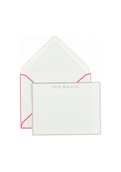 Düz Notlar, Stay Magical" Tasarımı - 15 Özel Günler Şık Not Kartı Ve Zarflar, Güzel Gümüş Süslemeli Ve "büyülü Kal" Mesajı, 10,8 Cm X 14,0 Cm Dfn002