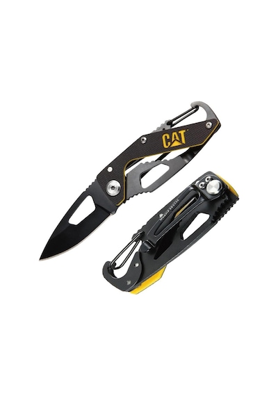Cat Da980266 Kemer Askı Kancalı Karabinalı Katlanabilir 13cm Paslanmaz Çelik Siyah Kamp Çakısı