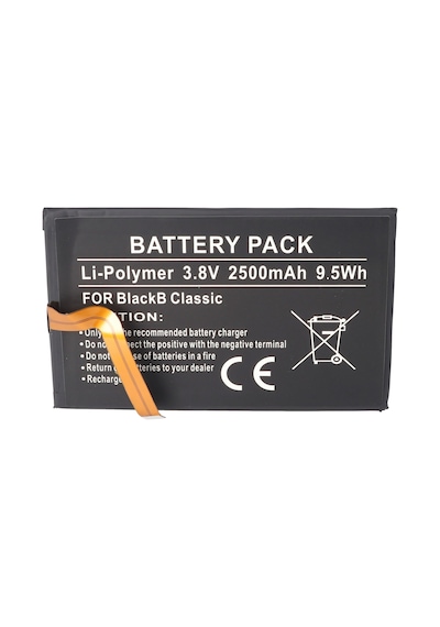 Blackberry Classic, Li-polimer, 3.8v, 2500mah, 9.5wh, Dahili, Aletsiz Pil