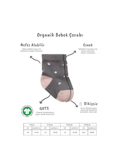 3'lü Penye Kız Soket Çorap Bs10112 Gri Renkli Çok Renkli