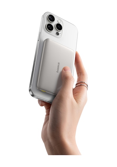 Baseus Picogo 0.3'' Ultra İnce 5000mah Magsafe Kablosuz Powerbank, Bej Bej