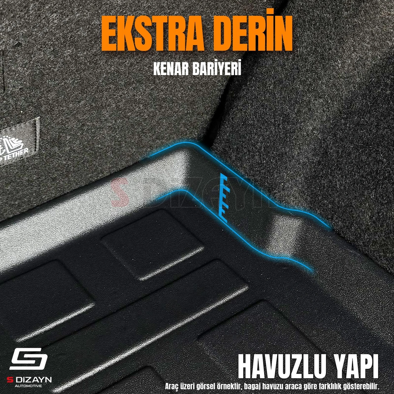 S-dizayn Nissan Juke 3d Pro Bagaj Havuzu Alt Bagaj 2020 Üzeri A+ Kalite