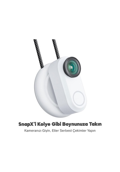 Snapx 4k/60fps 20mp Wi-fi Mini Aksiyon Kamera,taşınabilir Vücut Kamerası, Giyilebilir Video Kaydedici, Su Geçirmez, App Kontrollü, Ipx7, 36gram, 74 56 30mm Beyaz
