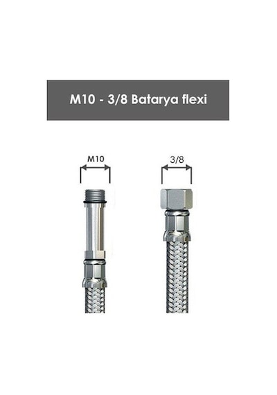 Batarya Bağlantı Hortumu Flexi Uzun Pimli 8 Cm M10 3/8