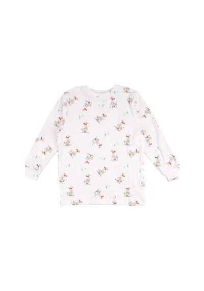 Bebegen Unisex Ekru Ördek Baskılı Pijama Takımı Çok Renkli