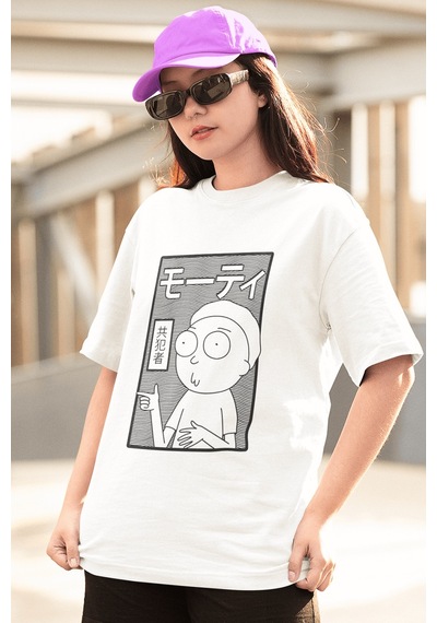 Morty Smith Beyaz Tişört