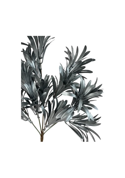 Yapay Çiçek Gümüş Renk Podocarpus Demeti 7dal 48 Çiçek Garnitür Aradal Dekoratif Yapay Bitki
