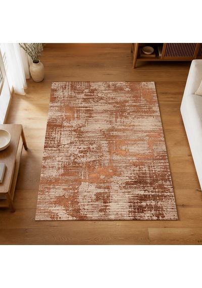 Kartela Halı Riva Halı Kaymaz Taban Makinede Yıkanabilir Halı Bakır - 60 X 90 Cm