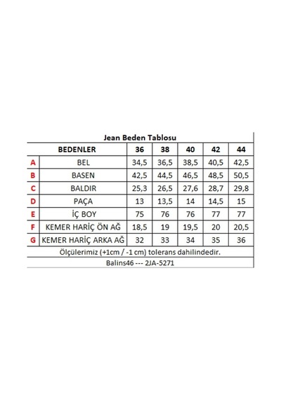 Kadın Kot Pantolon Açık Mavi 2ja/5271.açık Mavi Açık Mavi