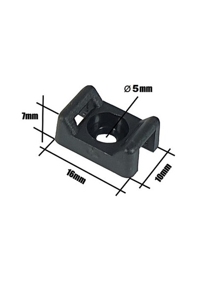Vidalı Kroşe - 16 x 10 x Ø5mm - Siyah - 10 Adet
