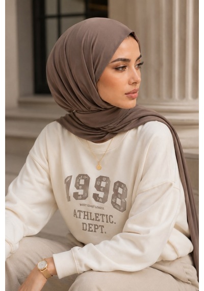 Aişe Tesettür Vizon Çıtçıtlı Şal - Bone Şal - Hazır Eşarp Şal