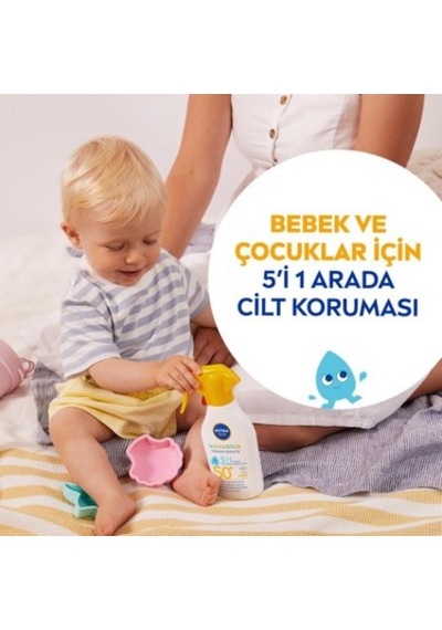 270ml Spf50 Güneş Spreyi, Hassas Ciltler İçin Koruma Açık Gri