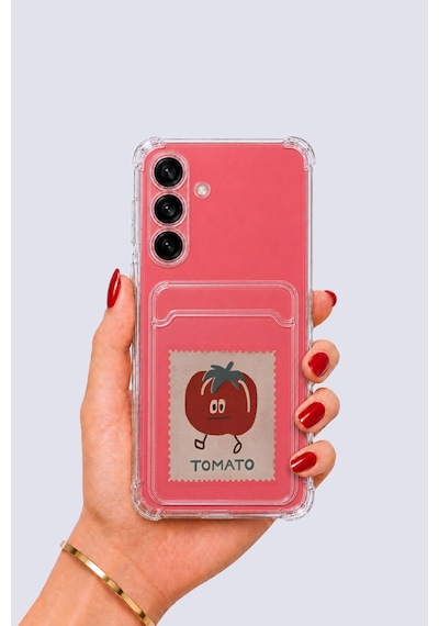 Samsung Galaxy Uyumlu S25 Kartlıklı Tomato Desenli Kılıf