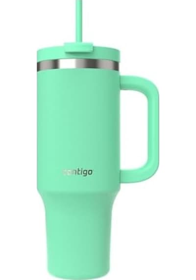 Üniseks Yetişkin Streeterville Tumbler Pipetli Yalıtımlı Su Şişesi, 1.2l, Açık Yeşil Açık Beyaz