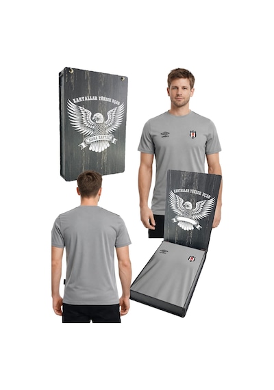 Beşiktaş Umbro Beşiktaş Antrenman T-shirt Pamuklu 25/26 Lazer Kutu Gri