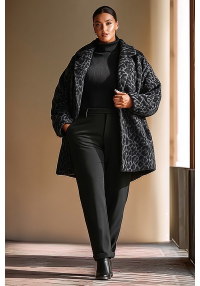 Hanezza Elegan Ve Sıcak Bir Seçim -büyük Beden Leopar Desenli Kaşe Kaban Siyah-leopar - 671074361 Siyah-leopar Hanezza Elegan Ve Sıcak Bir Seçim -büyük Beden Leopar Desenli Kaşe Kaban Siyah-leopar - 671074361 Siyah-leopar