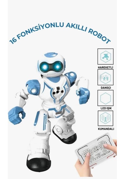 Usb Şarjlı Dans Eden Robot 16 Fonksiyonlu Ses Ve Işıklı Programlanabilir Jest Kontrollü Akıllı Robot