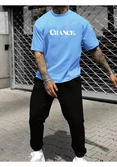 Uyguntarz Unisex Chance Baskılı Eşofman Takımı Bebe Mavi