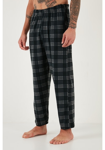 Buratti Ekoseli Yumuşak Dokulu Regular Fit Uzun Kollu Erkek Pijama Takımı 609611030 Antrasit